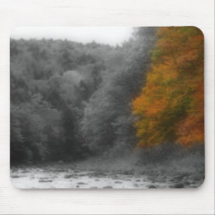 Autumn Trees Natuur Black White Mousepad Muismat