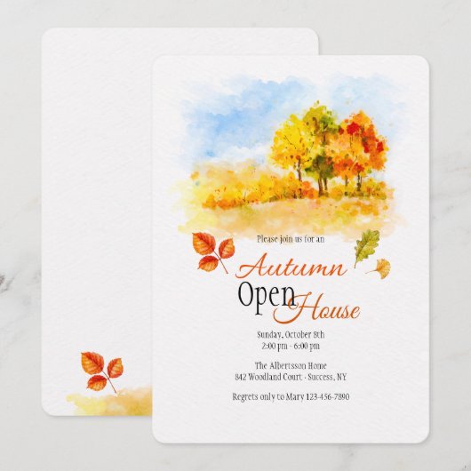 Autumn Trees Open House Kaart (Voorkant / Achterkant)