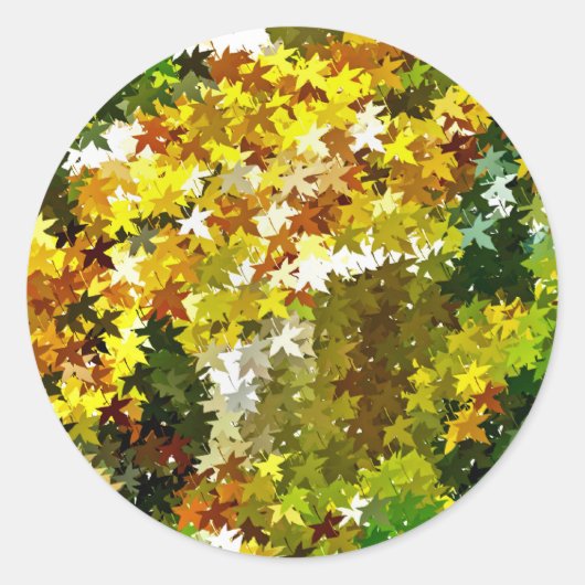 AUTUMN TREES RONDE STICKER (Voorkant)