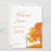 Autumn Trees Silhouette Wedding Invitation Kaart (Voorkant)