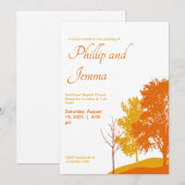 Autumn Trees Silhouette Wedding Invitation Kaart (Voorkant / Achterkant)