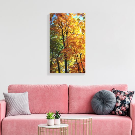 Autumn Trees Stretched Canvas Print (Insitu (Woonkamer))