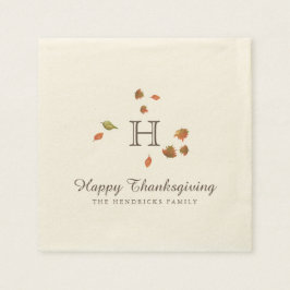 Autumn Trees Thanksgiving Monogram Servet