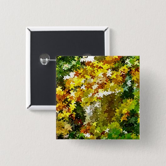 AUTUMN TREES VIERKANTE BUTTON 5,1 CM (Voorkant /achterkant)