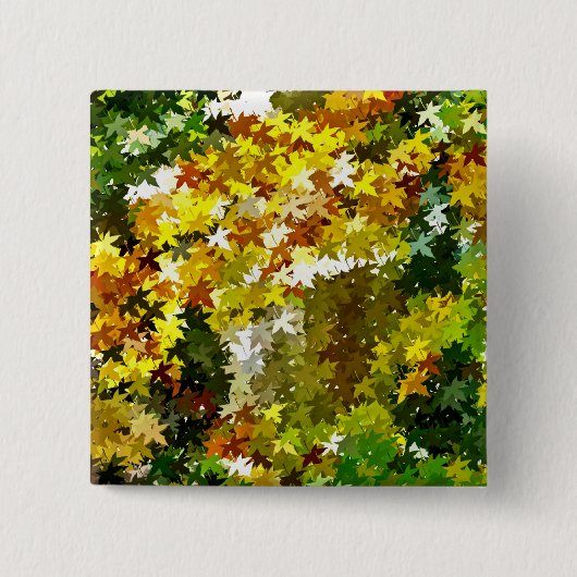 AUTUMN TREES VIERKANTE BUTTON 5,1 CM (Voorkant)
