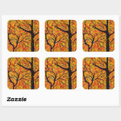 Autumn Trees Vierkante Sticker (Vel)