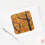 Autumn Trees Vierkante Sticker (Envelop)