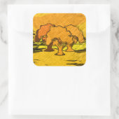 AUTUMN TREES VIERKANTE STICKER (Tas)