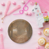 Autumn Trees Woodland Path Foto Papieren Bordje (Feest)