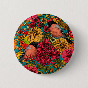 Autumn tuin 3 ronde button 5,7 cm