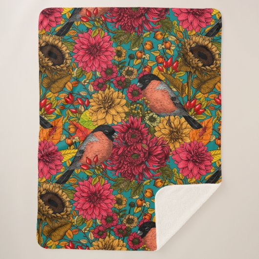 Autumn tuin 3 sherpa deken (Voorkant)