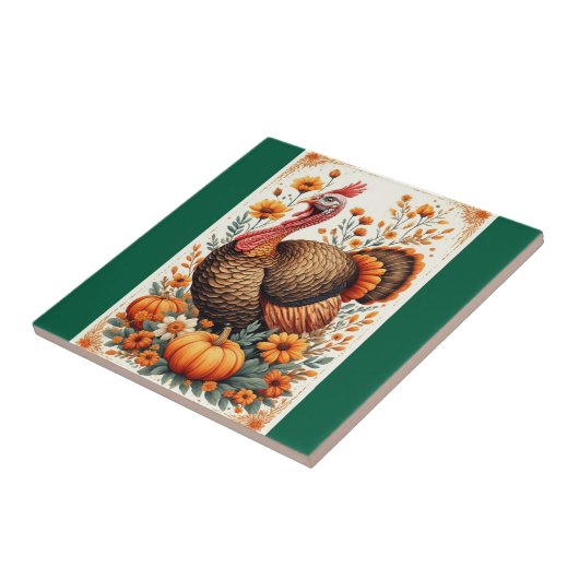 Autumn Turkey Celebration Tegeltje (Zijkant)