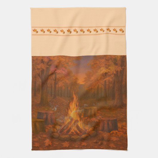 Autumn Twilight Bonfire Kitchen Towels Theedoek (Verticaal)