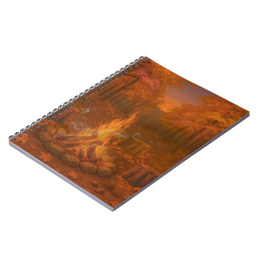 Autumn Twilight Bonfire Notitieboek (Linkerzijde)