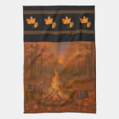 Autumn Twilight Bonfire Wide Border Kitchen Towels Theedoek (Verticaal)