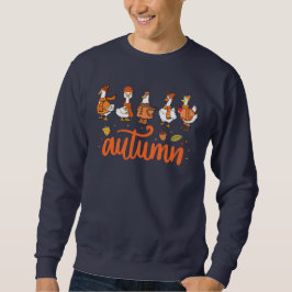 Autumn Typography Ducks Graphic Cozy Fall Trui
