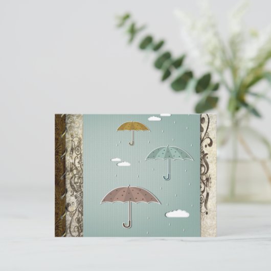 Autumn Umbrellas Briefkaart (Staand voorkant)