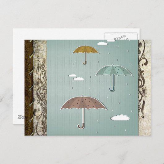 Autumn Umbrellas Briefkaart (Voorkant / Achterkant)