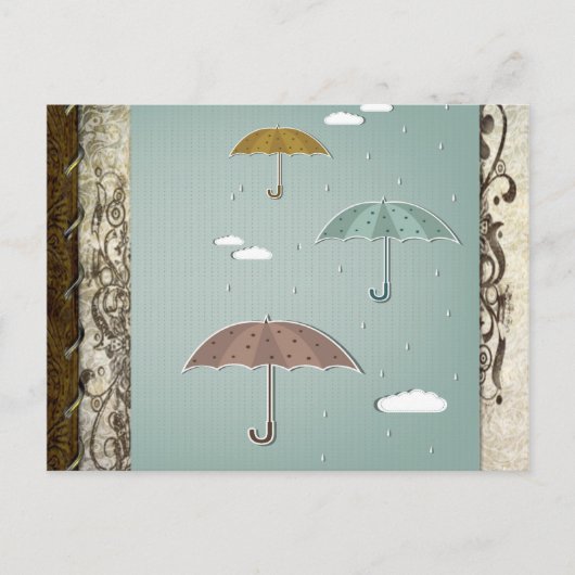 Autumn Umbrellas Briefkaart (Voorkant)