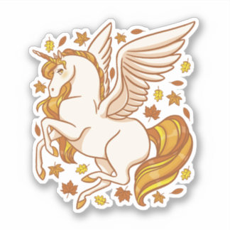 Autumn Unicorn Sticker
