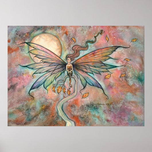 Autumn Upgust Fairy Fantasy Art van Molly Harrison Poster (Voorkant)