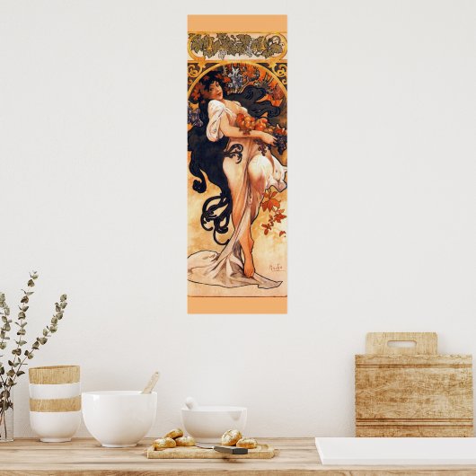 Autumn van Alfons Mucha Poster (Keuken)