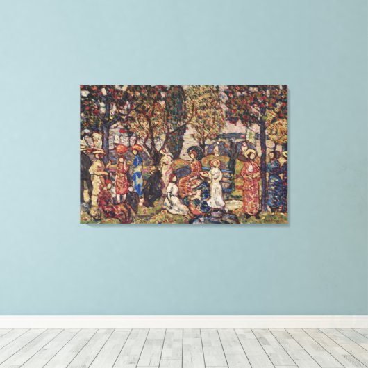 Autumn van Maurice Prendergast, Kunst Canvas Afdruk (Insitu (Houten vloer))