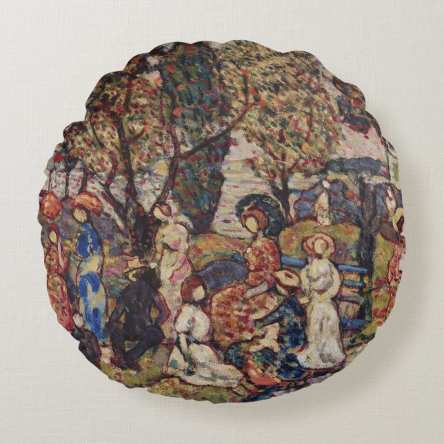 Autumn van Maurice Prendergast,  Kunst Rond Kussen (Voorkant)