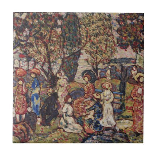 Autumn van Maurice Prendergast,  Kunst Tegeltje (Voorkant)