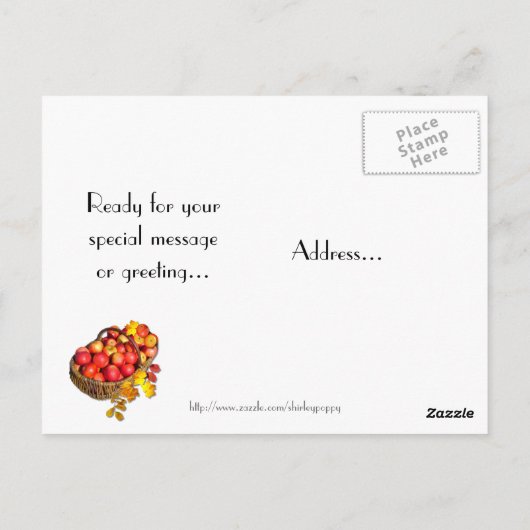 AUTUMN VEGERABLES ~ Briefkaart (Achterkant)