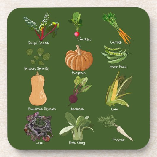 Autumn Veggies Herfst Vegetable Harvest Bier Onderzetter (Voorkant)