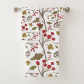 Autumn verlaat holly foliage herfst kleurenpatroon bad handdoek (Insitu)