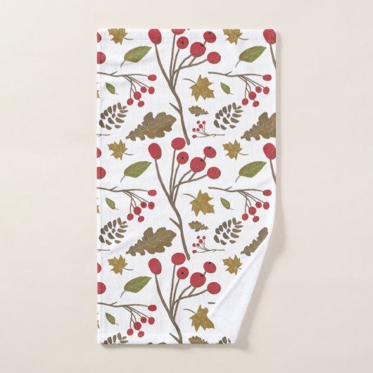Autumn verlaat holly foliage herfst kleurenpatroon bad handdoek (Handdoek)