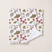 Autumn verlaat holly foliage herfst kleurenpatroon bad handdoek (Wasdoekje)
