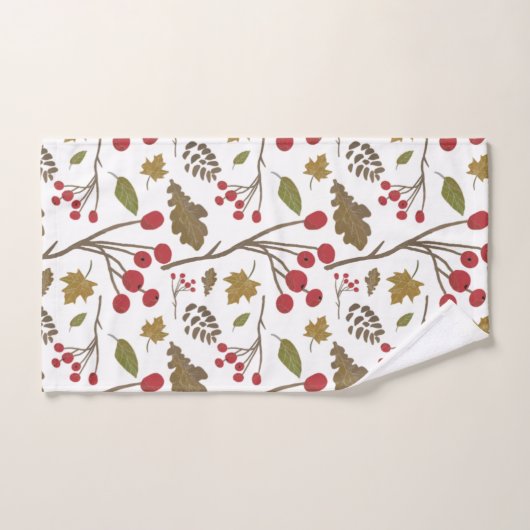 Autumn verlaat holly foliage herfst kleurenpatroon bad handdoek (Handdoek)