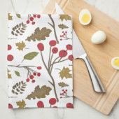 Autumn verlaat holly foliage herfst kleurenpatroon theedoek (Quarter Fold)