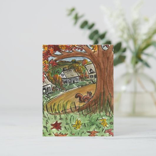 AUTUMN VERLAAT HUISHOUDENDE PARTIJINVITATIE KAART (Staand voorkant)