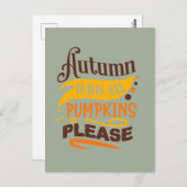 Autumn verlaat pompoenen alsjeblieft Herfst Seizoe Briefkaart (Voorkant / Achterkant)