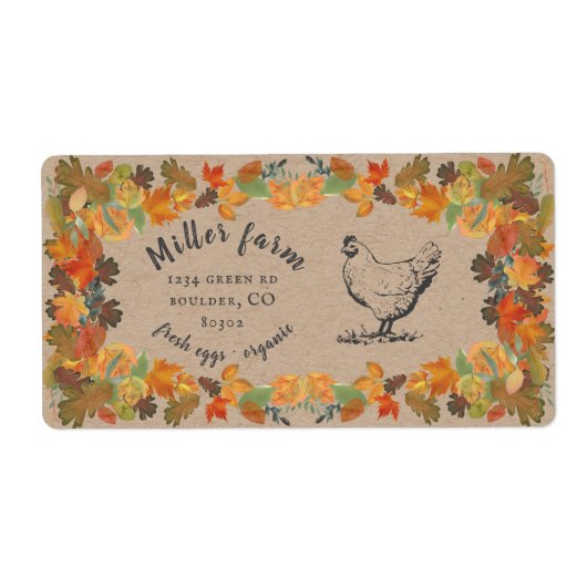 Autumn verlaat roestend script Etiket karton Etike (Voorkant)