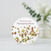 AUTUMN VERLAAT Thanksgiving Dinner Party Kaart (Staand voorkant)