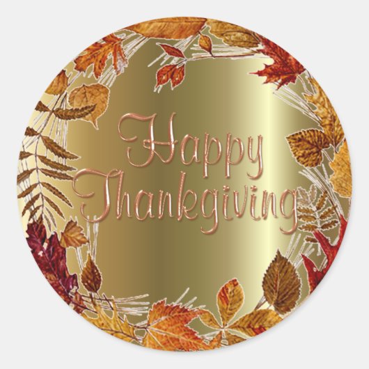 AUTUMN VERLAAT WREATH DOOR SHARON SHARPE RONDE STICKER (Voorkant)