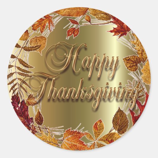 AUTUMN VERLAAT WREATH DOOR SHARON SHARPE RONDE STICKER (Voorkant)