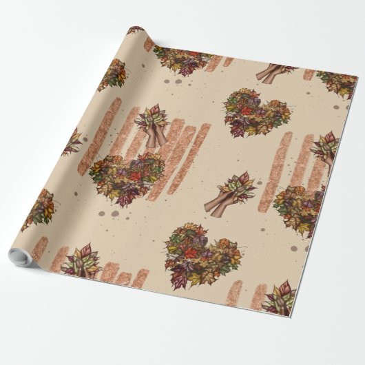 Autumn verliest hart cadeaupapier (Uitgerold)