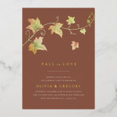 Autumn verliest Herfst Engagement Party Folie Uitnodiging (Voorkant)