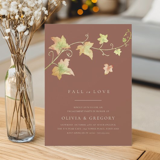 Autumn verliest Herfst Engagement Party Kaart