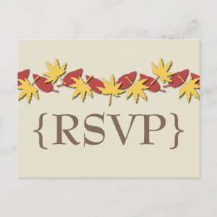 Autumn verliest RSVP-Briefkaart RSVP-grens, geel/r Uitnodiging Briefkaart