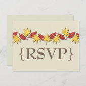 Autumn verliest RSVP-Briefkaart RSVP-grens, geel/r Uitnodiging Briefkaart (Voorkant / Achterkant)