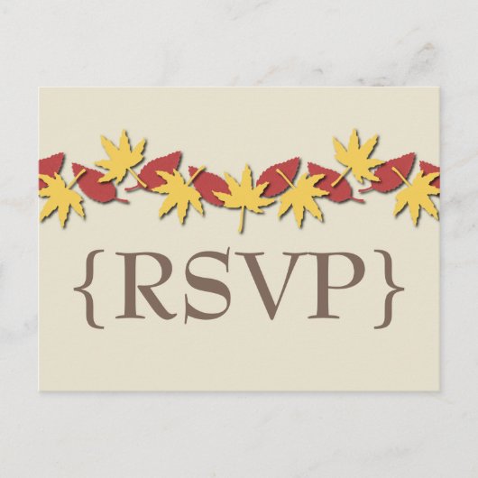 Autumn verliest RSVP-Briefkaart RSVP-grens, geel/r Uitnodiging Briefkaart (Voorkant)