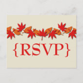 Autumn verliest RSVP-Briefkaart RSVP-grens, rood/O Uitnodiging Briefkaart (Voorkant)