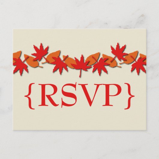 Autumn verliest RSVP-Briefkaart RSVP-grens, rood/O Uitnodiging Briefkaart (Voorkant)